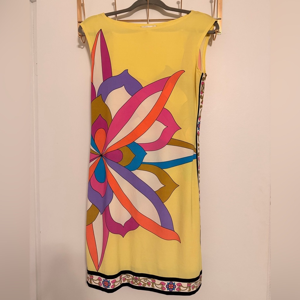Donna Morgan Yellow Dress with Multicolor Floral Design (8)